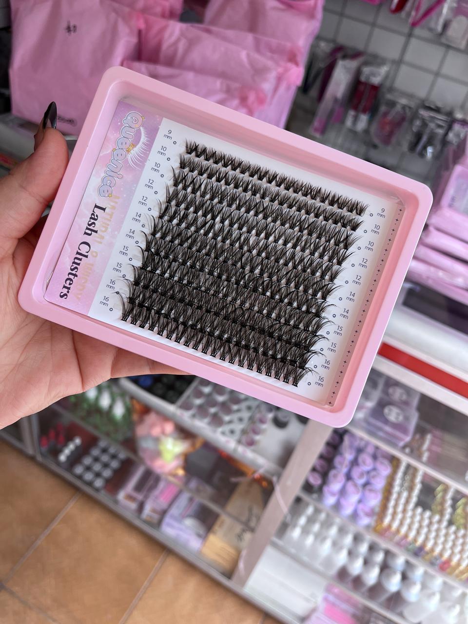 pestaña punto a punto Queenice Lash Clusters